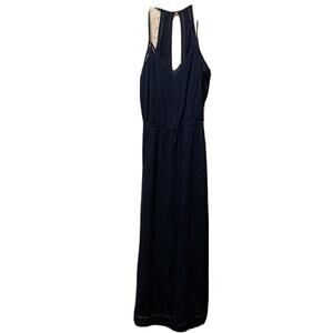Olive & Oak Navy‎ Blue V Neck Sleeveless Maxi Dress Long Womens Size Small